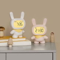 Réveil-lampe de nuit rechargeable en silicone en forme d'animal pour chambre de bébé, cadeau