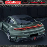 Aileron de spoiler de course en fibre de carbone sèche à double pont, finition polie, pour Porsche Taycan 2019-2023, kit de spoiler de coffre arrière de voiture