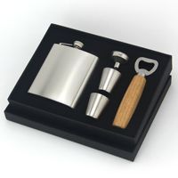 Ensemble de flacons à liqueur en acier inoxydable de 7 oz et 8 oz avec entonnoir, coffret cadeau pour homme, flacon à whisky personnalisé avec logo