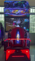 Máquina de Juego de Carreras de Autos Operada con Monedas, Simulador de Carreras Dinámico con Pantalla LCD HD, Videojuego de Plástico para Parques de Diversiones