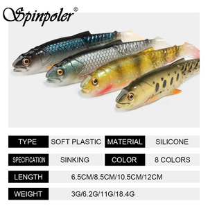 Spinpoler il predatore esca morbida pesca esca esca cannibale nuoto pesce artificiale in PVC Shad verme spigola trota luccio Zander - Product Image 2