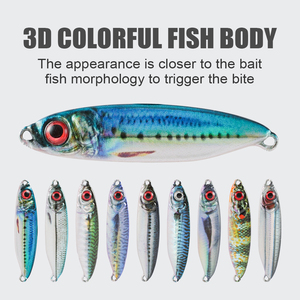 LUSHAZER 1PCS Afundando Metal Chumbo Isca De Pesca Isca Dura 14g 3D Imprimir Água Doce Água Salgada Vertical Casting para Bass Pike Trout - Product Image 3