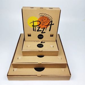 Boîte à pizza en carton ondulé en cuir de vachette marron, nouveau modèle, matériau biodégradable, emballage jetable pour pizza à emporter - Product Image 3