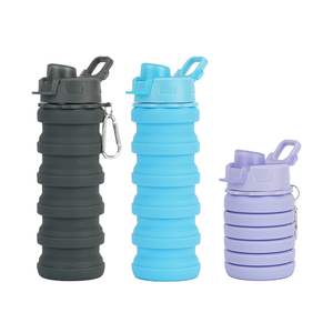 Bouteille d'eau de sport en silicone, produits les plus vendus, qualité alimentaire, 500 ml, bouteille d'eau de sport en silicone pliable pour l'extérieur - Product Image 2