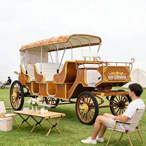 Carruaje Clásico Real Tirado por Caballos, Carro de Paseo Vintage para Bodas, Eventos, Atracciones Turísticas y Uso en Parques - Product Image 1