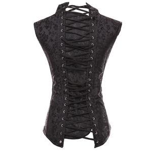 2019 negro Vintage Sexy gótico y corsés corsé vestido corsé Steampunk falda, negro vestido de fiesta de encaje Mujer vestido - Product Image 3