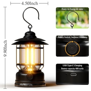 Lampes de camping portables rechargeables pour l'extérieur, étanches, lampes LED pour pique-nique, éclairage de camping pour la création d'ambiance - Product Image 5