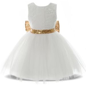 Robes de soirée pour filles, robes de princesse pour mariage, robes sans manches avec jupe à volants en dentelle - Product Image 4