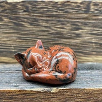Prix d'usine vente en gros 1.5 pouces cristal naturel pierre de sommeil chat guérison cristal sculptures pour la décoration