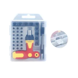 Kit de chaves de fenda para ferramenta, multifuncional, 33 peças, embalagem com caixa de plástico, dual drive, rachet, telescópico, chave de fenda