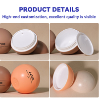 Pot cosmétique sphérique en PP organique de 200g, emballage personnalisé, pot en plastique pour crème capillaire et corporelle, à large ouverture avec couvercles