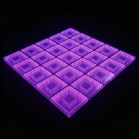 Plancher de danse LED 3D magnétique Infinity Abyss, DMX512, changement de couleur RGB, dalles de sol miroir pour événements, fêtes, banquets, éclairage de scène