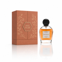 Botella de Perfume de Vidrio Esmerilado con Diseño de Adoquín, 50ml 100ml, con Tapa de Plástico, Precio de Fábrica