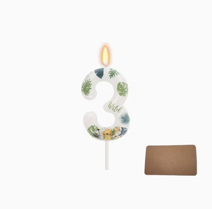 Green forest Number 6 Birthday Candles Tiger <strong>Lion</strong> Elephant &amp; Butterfly Cake topper For Birthday Decorations Supplies - Product Image 5