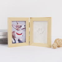 Cadre en bois massif de 5 pouces pour empreintes de pattes d'animaux (chien, chat) – Tampon encreur DIY, logo personnalisé, souvenir imperméable