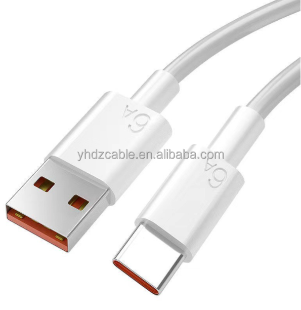 Factory Wholesale Phone USB Cord 6A Type-c Super Fast Charging Cable for Samsung Huawei USB Data Cable High Speed Transfer Cable
