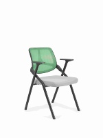 Chaise pliante moderne en PP avec accoudoirs fixes et patins antidérapants pour événements et établissements éducatifs