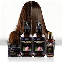 Produk krim Anti rambut rontok, Label pribadi organik perawatan rambut Set pertumbuhan bawang pelembab Biotin perbaikan sampo produk krim rambut rontok