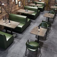 Großhandel Moderne Luxus-Restaurantmöbel-Sets Maßgefertigte Café- und Fast-Food-Sitzbänke Sofa Metall-Esstische und -Stühle