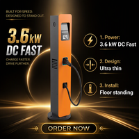 Chargeur rapide pour moto électrique 3,6 kW Type 6 pour station de recharge de scooter, personnalisable OEM, ultra-mince, 24,5 kg, sur pied