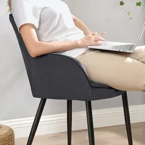 Wholesale Velvet Upholstery Metal Legs Upholstered Chair Modern Luxury Dining Chair For Living Room