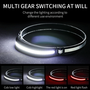 Linterna de Trabajo LED Recargable Helius Ultra Brillante, Luz Roja y Blanca COB, Impermeable, para Camping, Senderismo, Uso Nocturno, Linterna Frontal Portátil - Product Image 6