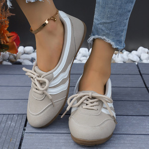 <span class=keywords><strong>Scarpe</strong></span> Bianche da Donna con <span class=keywords><strong>Tacco</strong></span> Nascosto, Doppio Laccio Posteriore, <span class=keywords><strong>Tacco</strong></span> Piatto, Casual, Trendy, Ideali per Abbinare con Abbigliamento Sportivo - Product Image 4