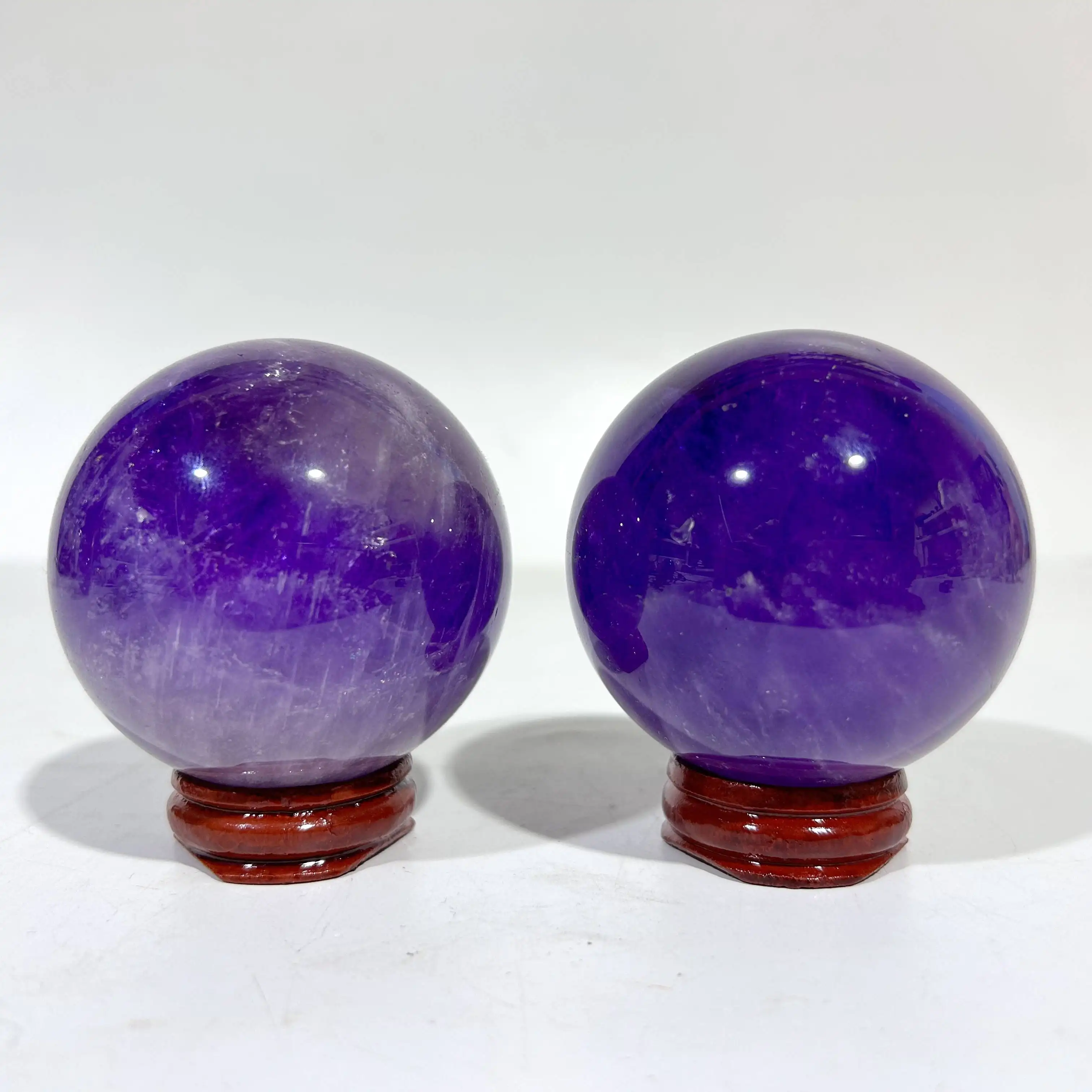 Natural rock polished amethyst quartz crystal spheres healing balls for home decoration