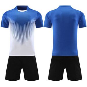 เสื้อฟุตบอลสีน้ำเงินขาว รุ่นโรงงาน ปี 2026-27 สไตล์ใหม่ ขายดี ชุดฟุตบอลสำหรับทุกเพศทุกวัย ไซส์ใหญ่พิเศษ ผลิตจากโพลีเอสเตอร์ 100% - Product Image 1