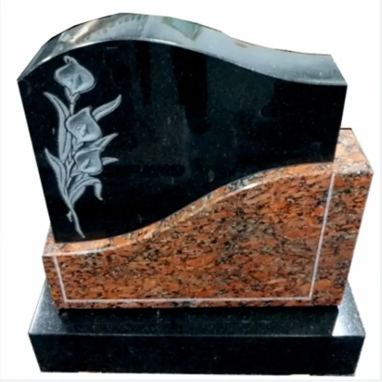 Schwarz granit einfache denkmal designs kreuz grabstein grabstein