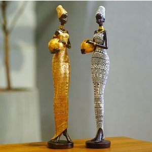 Figurine africaine noire vintage en résine abstraite, artisanat traditionnel, sculpture exotique <span class=keywords><strong>de</strong></span> luxe pour salon, <span class=keywords><strong>maison</strong></span>, remise <span class=keywords><strong>de</strong></span> diplôme, mariage - Product Image 3