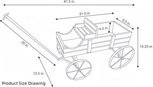 Chariot de jardin décoratif écologique <span class=keywords><strong>pour</strong></span> <span class=keywords><strong>potager</strong></span> surélevé, avec roues flexibles et longue poignée, facile à assembler - Product Image 2