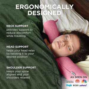 Custom Twist <b>Memory</b> Foam Airplane Neck <b>Pillow</b> for Sleeping, Bendable Travel <b>Pillow</b> with Chin Lumbar Leg Support - Product Image 2