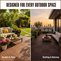 Planches de terrasse en WPC pour extérieur, système de fixation par clic, antidérapantes, écologiques, imperméables, pour piscine, balcon, terrasse, pose DIY sans outils, 6 couleurs