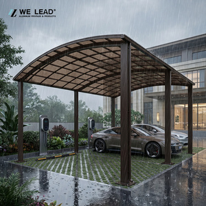 Abri double pour 2 voitures en alliage d'aluminium thermolaqué de haute qualité, résistant à la rouille, pour rangement extérieur de véhicules et ombrage de parking - Product Image 5