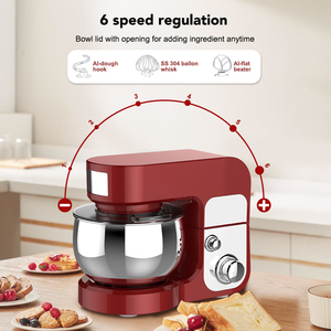 Elektrische Haushalts-Küchenmaschine 3L Planetarischer <span class=keywords><strong>Mixer</strong></span> 6 Geschwindigkeiten 700W Edelstahlschüssel Kippkopf-Design - Product Image 2