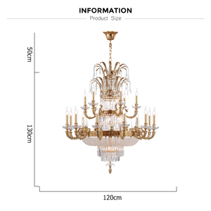 Lampadario di Lusso in Cristallo e Ottone Stile Impero Francese per Progetti Alberghieri - Product Image 3