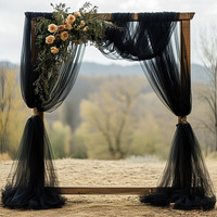 RUNXI TD-0610001 Voile de tulle transparent de style européen pour livraison directe transfrontalière, draperie de plafond DIY, décoration festive de mariage