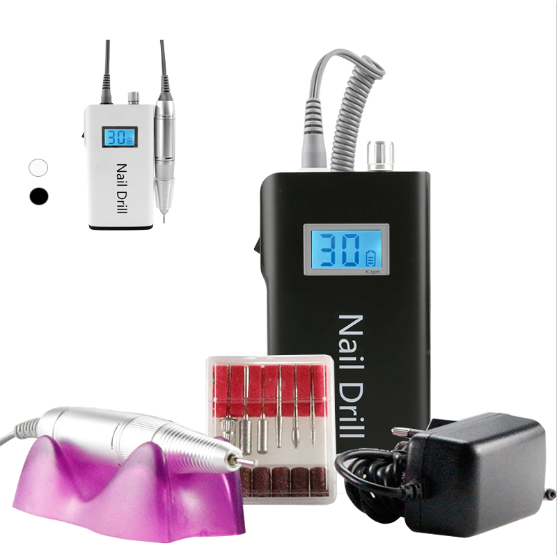 2021 Новый профессиональный продукт для маникюрного салона 30000 об/мин перезаряжаемая портативная электрическая дрель для ногтей