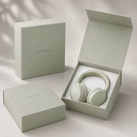 Boîte cadeau rigide en carton écologique recyclable de qualité supérieure, finition mate vert sauge, impression de logo personnalisée, électronique intelligente