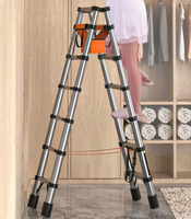 Échelle télescopique multifonctionnelle antidérapante double face FANXIN FX-AT14 en fer, capacité 150 kg, conforme EN131, pour salle de sport, antirouille, idéale pour le dropshipping