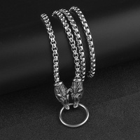 Colliers Rétro Tendance en Acier Inoxydable pour Hommes – Chaînes de Bijoux Motif Loup – Nouveauté Très Demandée