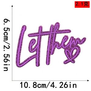 Parche Termoadhesivo Bordado en Forma de Corazón 'Let Them' para Sombrero, para la Esposa de Playa, para Decoración de Ropa y Carteras, Venta al por Mayor - Product Image 3