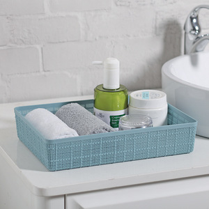 Plastic <b>Storage</b> <b>Baskets</b> Rectangle With Handles For Desktop Kitchen Bathroom Organizing Snacks <b>Toys</b> Cosmetics - Product Image 4