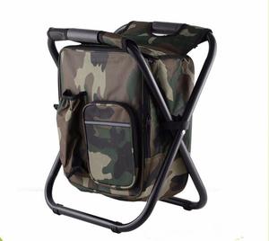 Multifunctional Outdoor Portable Insulated Foldable Cooler Bag with Iron <b>Chair</b> Garden Camping Hiking Fishing Seat <b>Backpack</b> - Product Image 1
