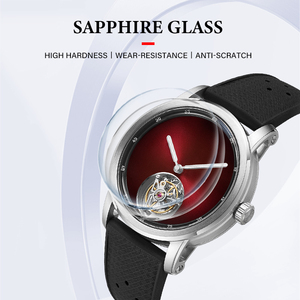 Đồng hồ đeo tay cơ khí Tourbillon cao cấp khung thép không gỉ mặt kính Sapphire dây da chống nước mới chính hãng - Product Image 4