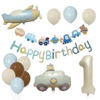 Ballons en latex et aluminium mats rétro de 32 pouces, épais, écologiques, blanc laiteux, thème voiture de police et avion, pour anniversaire, drapeau, fête prénatale numérique