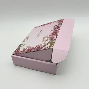 Customized Logo Pink Shipping Packing Paper Box Corrugated Kraft Cardboard Mailer Boxes For Clothing Shoe