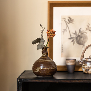 Stoneware Zen Desktop Ceramic Decoration Pottery Pot Hydroponic Flower Pot <strong>Small</strong> <strong>Vase</strong> Table <strong>Vase</strong> - Product Image 4