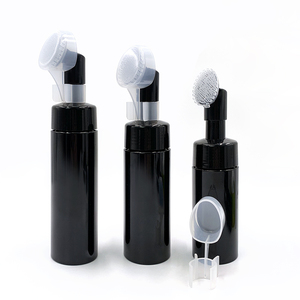 Bouteille à mousse noire et blanche de 100 ml, 120 ml, 150 ml, 200 ml avec tête de brosse en silicone - Product Image 2